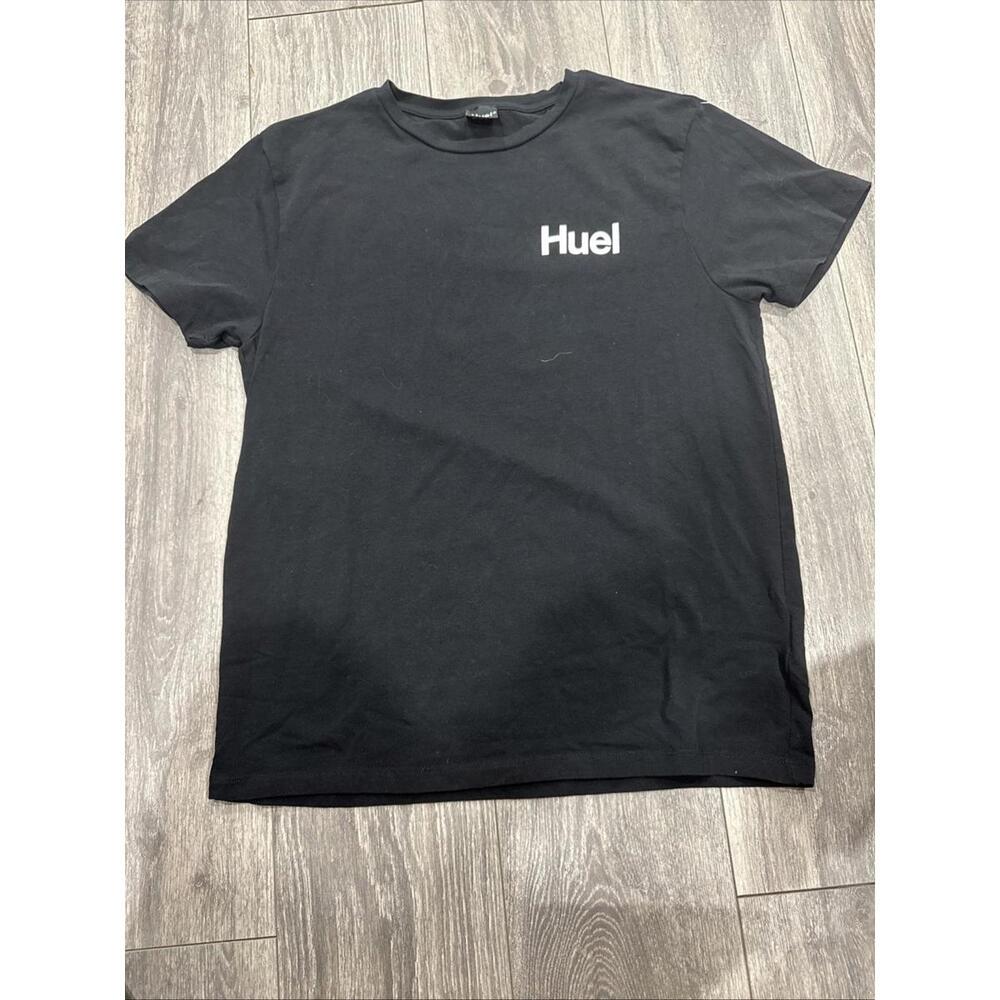 Huel Shirt Men's Large Black Logo Graphic Tee Crew Neck Short Sleeve Pullover